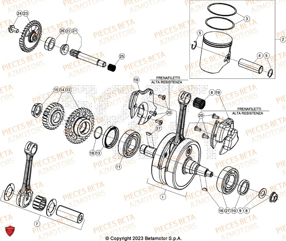 Vilebrequin BETA Pieces BETA RR 2T 250 X-PRO - (2026)