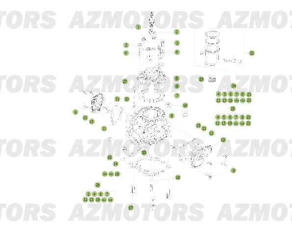 CYLINDRE - CULASSE - DISTRIBUTION pour RR-2T-250-13