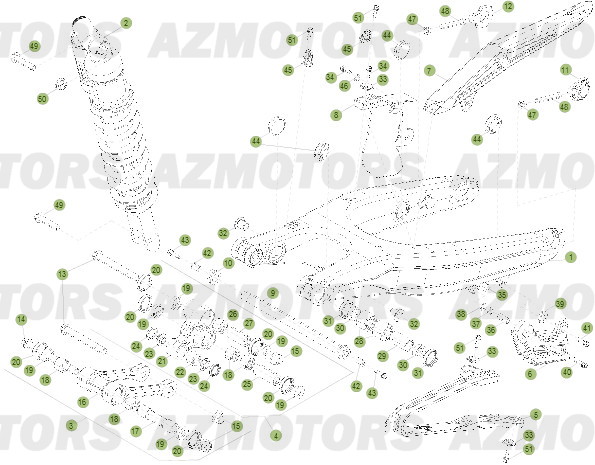 FOURCHE ARRIERE - SUSPENSION AR pour RR-2T-250-13