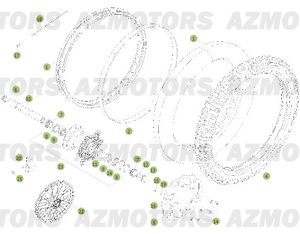 ROUE AVANT pour RR-2T-250-13