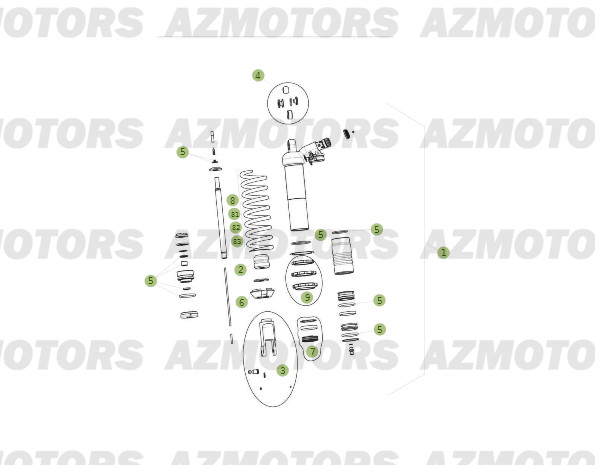 RESSORT AMORTISSEUR 5,0K BETA pour AMORTISSEUR ARRIERE No SERIE 600001 a 600247 de RR-2T-250-14