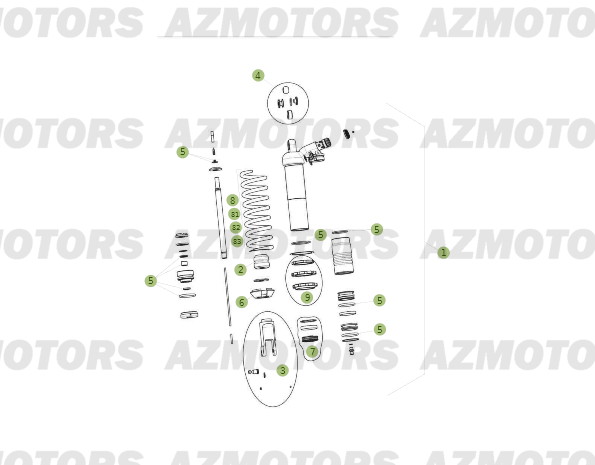 RESSORT AMORTISSEUR 5,4K BETA pour AMORTISSEUR ARRIERE No SERIE 600001 a 600247 de RR-2T-250-14