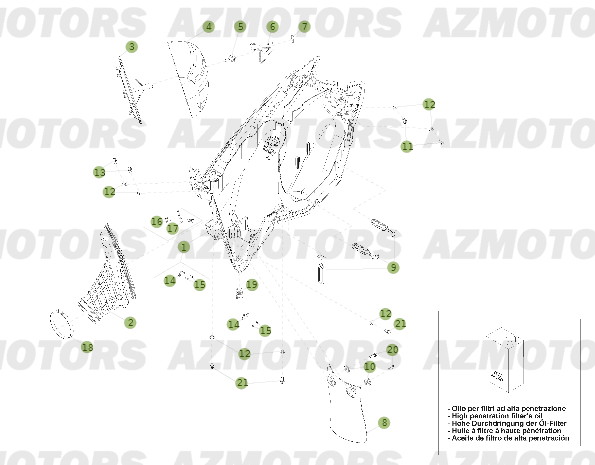 BOITIER DU FILTRE pour RR-2T-250-14