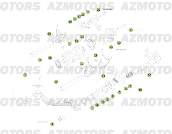 COMMANDES BOITE A VITESSES BETA Pièces BETA RR 2T 250 - [2014]