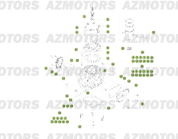 Cylindre   Culasse   Distribution BETA Pièces BETA RR 2T 250 - (2014)