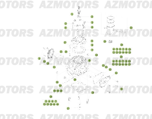 CYLINDRE   CULASSE   DISTRIBUTION BETA RR 2T 250 14