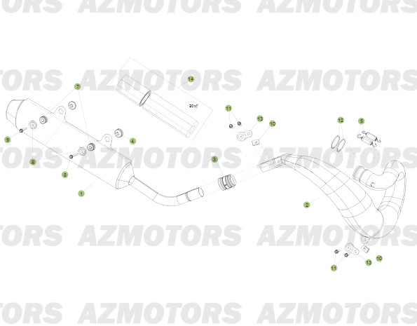 ECHAPPEMENT No SERIE 600001 a 600247 pour RR-2T-250-14