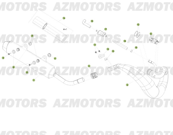 Echappement No Serie 600248 A 699999 BETA Pièces BETA RR 2T 250 - (2014)