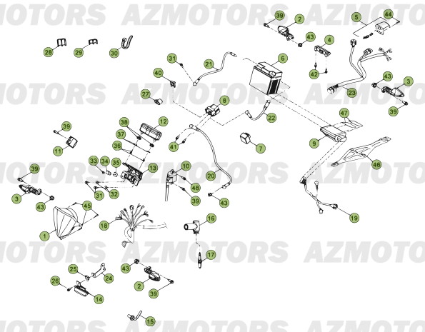 Installation Electrique No Serie 600248 A 699999 BETA Pièces BETA RR 2T 250 - (2014)