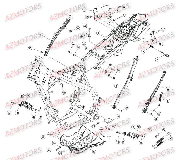 ACCESSOIRES_DU_CHASSIS BETA piece beta enduro rr 250 2t 2temps 2015