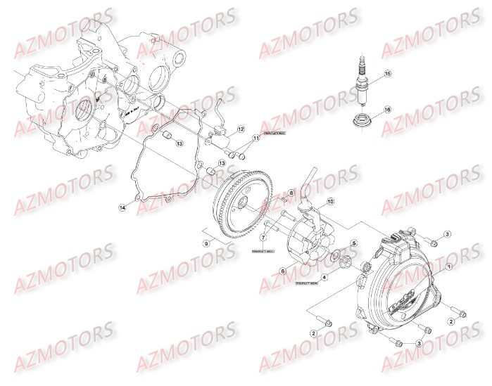 ALLUMAGE BETA piece beta enduro rr 250 2t 2temps 2015