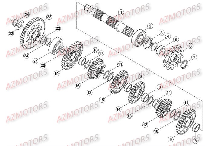 PIGNON DE TRANSMISSION SECONDA IRE BETA pour BOITE A VITESSES 2 de RR-2T-250-15