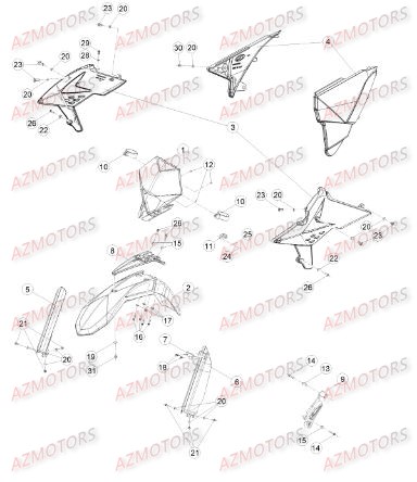 Carenages Reservoir Selle 2 BETA Pieces BETA RR 2T 250 - (2015)