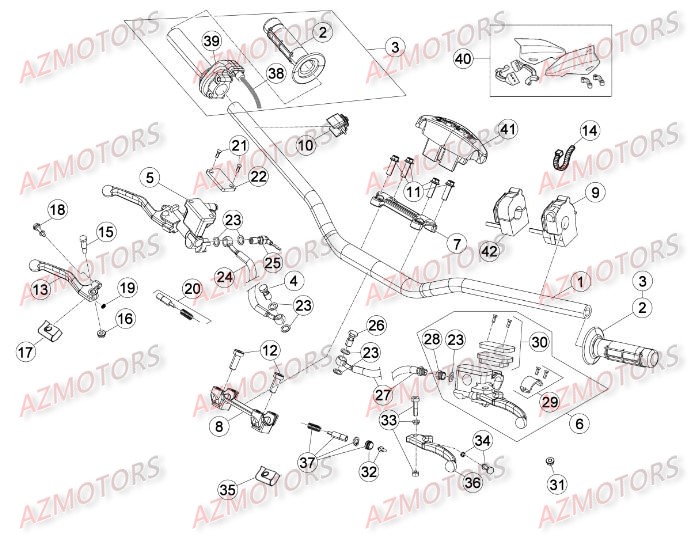 COMMANDES_GUIDON BETA piece beta enduro rr 250 2t 2temps 2015