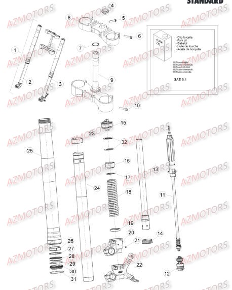 Fourche BETA Pieces BETA RR 2T 250 - (2015)