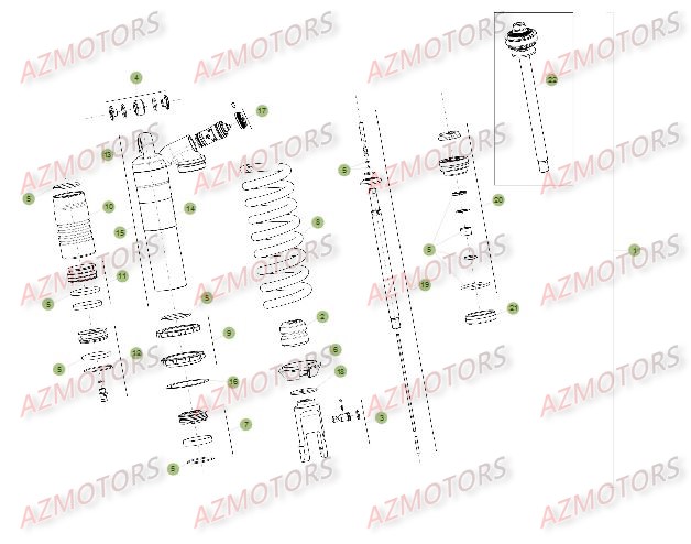 Suspension Arriere 2 BETA Pieces BETA RR 2T 250 - (2015)