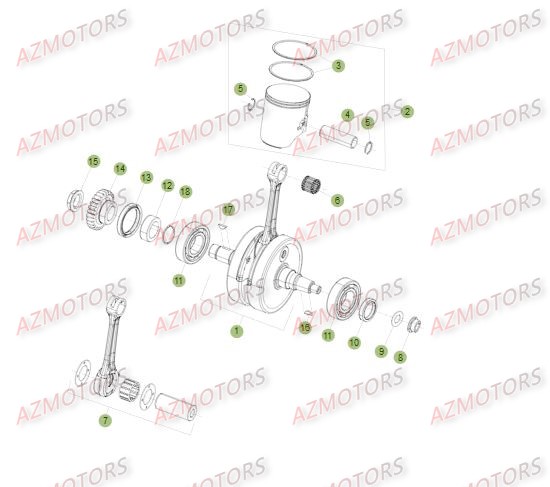 Vilebrequin Piston Contre Arbre BETA Pieces BETA RR 2T 250 - (2015)