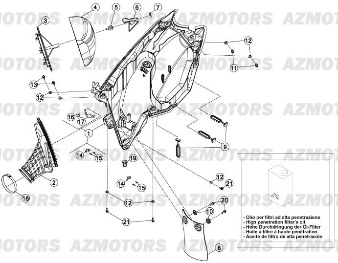FILTRE AIR BETA pour BOITIER DU FILTRE de RR-2T-300-13
