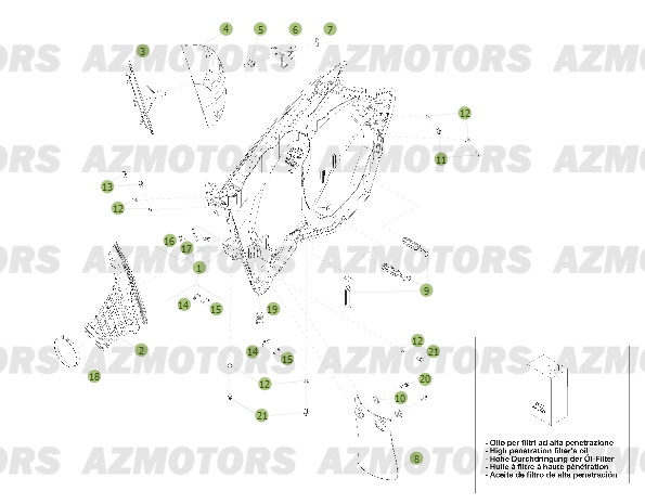 CARENAGES ARRIERE Du No serie 750000 a 759999 pour RR-2T-300-13