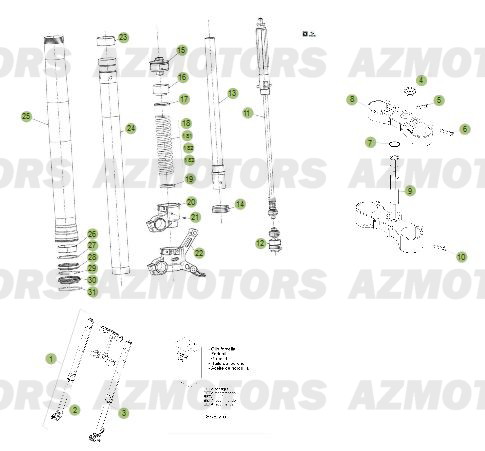 GR. RESSORT K=4,2 N/MM BETA pour FOURCHE Du No serie 700001 a 700789 de RR-2T-300-13