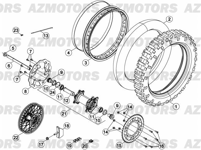 Roue Arriere BETA Pièces BETA RR 2T 300 - (2013)