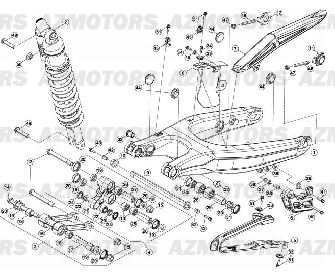 Suspension Arriere BETA Pièces BETA RR 2T 300 - (2013)