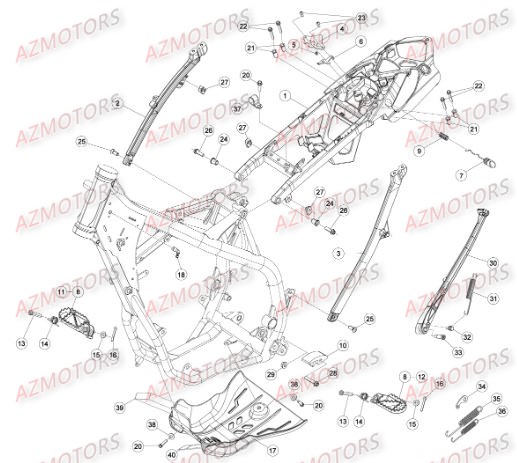 ACCESSOIRES_DU_CHASSIS BETA piece beta enduro rr 300 2t 2temps 2015