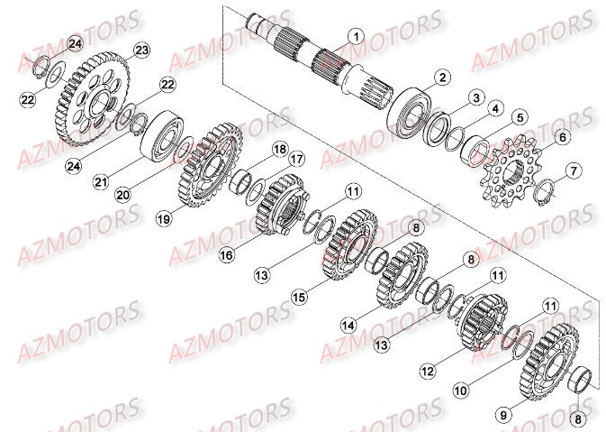 PIGNON DE TRANSMISSION SECONDA IRE BETA pour BOITE A VITESSES 2 de RR-2T-300-15