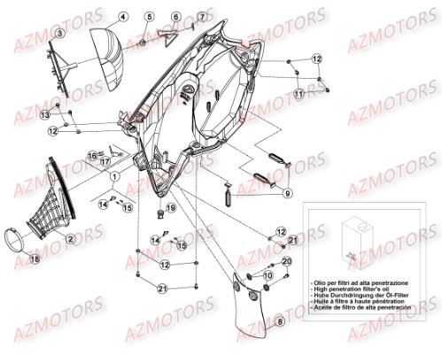 BOITIER_DU_FILTRE BETA piece beta enduro rr 300 2t 2temps 2015