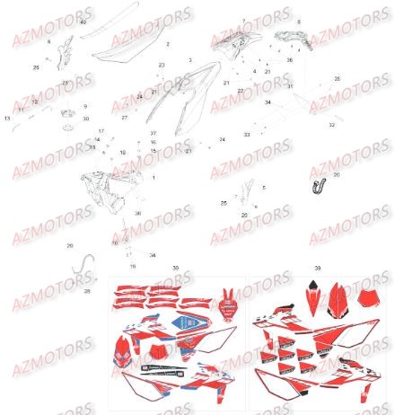 CARENAGES_ARRIERE BETA piece beta enduro rr 300 2t 2temps 2015