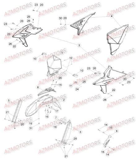 PROTECTION TIGE - KIT RED BETA pour CARENAGES AVANT de RR-2T-300-15