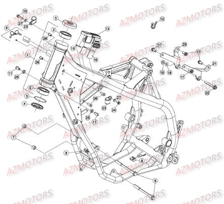 CHASSIS BETA piece beta enduro rr 300 2t 2temps 2015