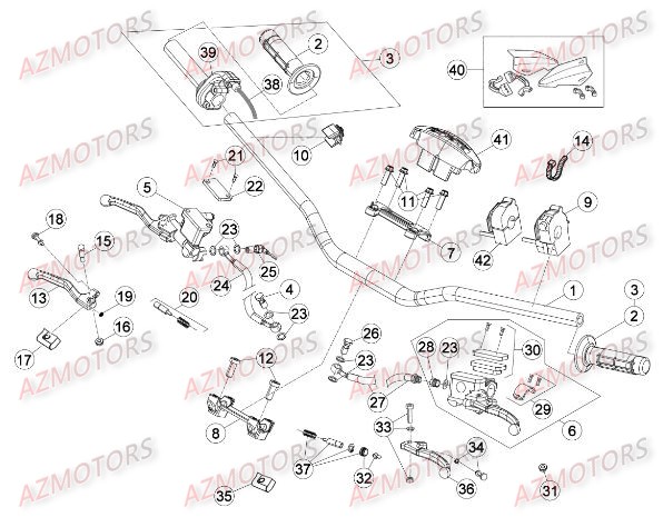 COMMANDES_GUIDON BETA piece beta enduro rr 300 2t 2temps 2015