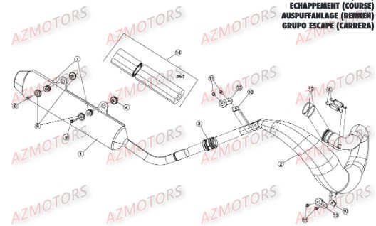 Echappement Version Competition BETA Pieces BETA RR 2T 300 - (2015)