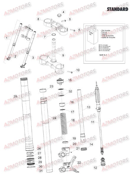 Fourche BETA Pieces BETA RR 2T 300 - (2015)