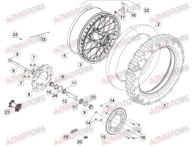 ROUE ARRIERE BETA RR 2T 300 15