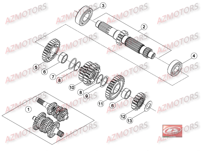 BOITE_A_VITESSES BETA piece beta enduro rr 250 2t 2temps 2015