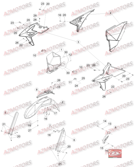 Carenages Reservoir Selle 2 BETA Pieces BETA RR 2T 300 - (2016)