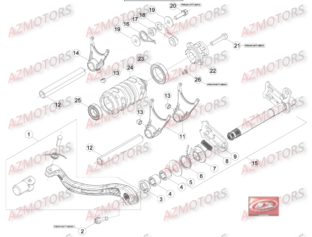 COMMANDE_BOITE_A_VITESSES BETA piece beta enduro rr 250 2t 2temps 2015