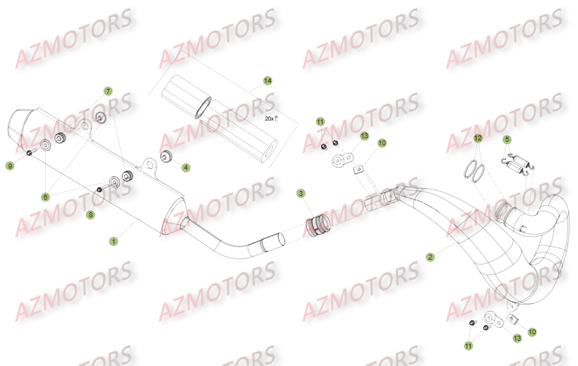 Echappement Version Competition BETA Pieces BETA RR 2T 300 - (2016)