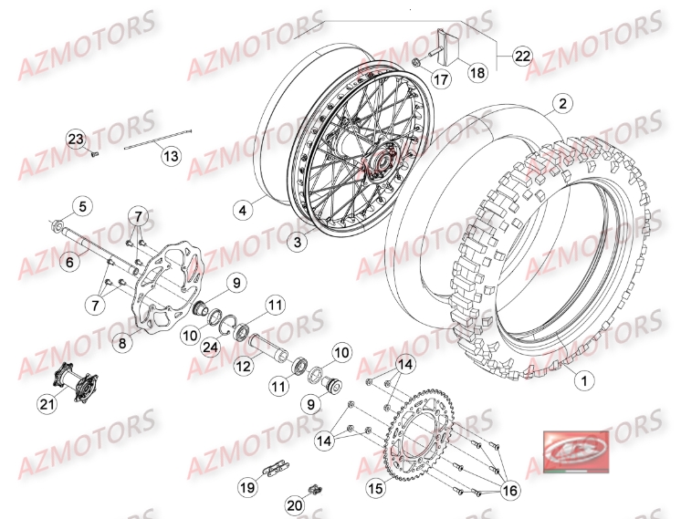 Roue Arriere BETA Pieces BETA RR 2T 300 - (2016)