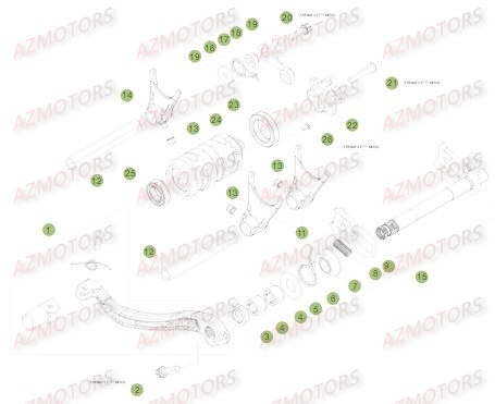 COMMANDE_BOITE_A_VITESSES BETA piece beta enduro rr 300 2t 2temps 2017