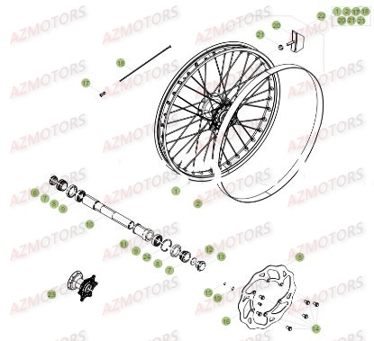 ROUE_AVANT BETA piece beta enduro rr 300 2t 2temps 2017