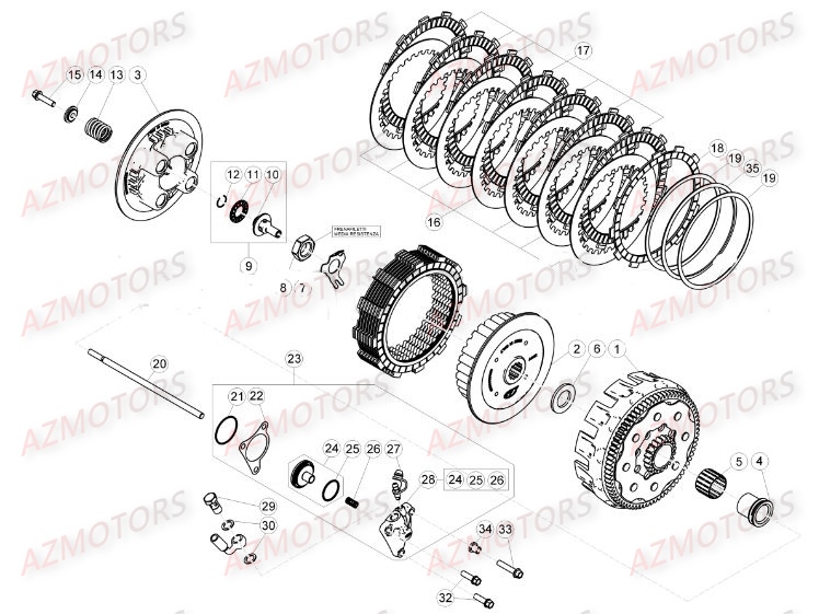 TRANSMISSION BETA piece beta enduro rr 300 2t 2temps 2017