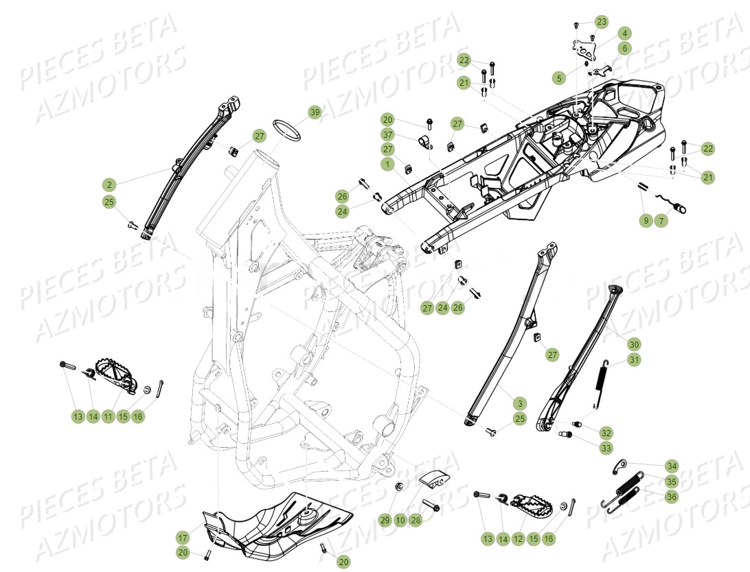 Accessoires Du Chassis BETA Pieces BETA RR 2T 300 - (2018)