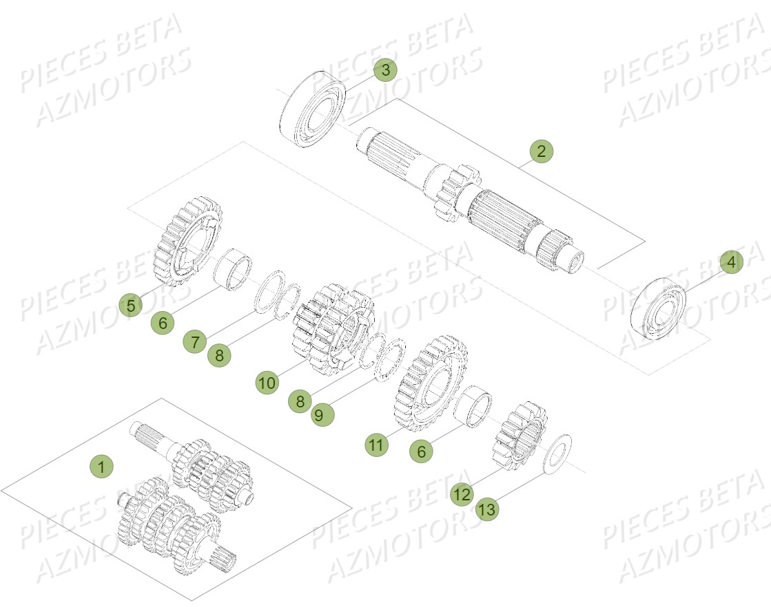 BOITE-A-VITESSES BETA Pieces BETA RR 2T 300 - (2018)