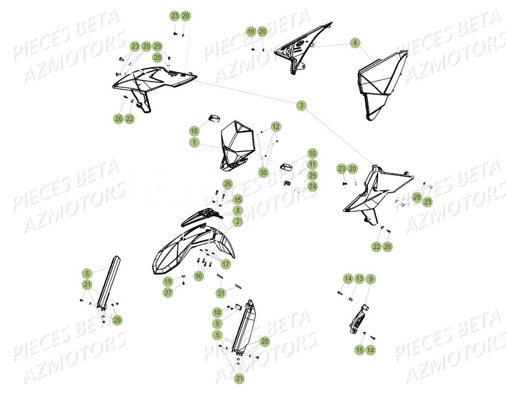 Carenages BETA Pieces BETA RR 2T 300 - (2018)