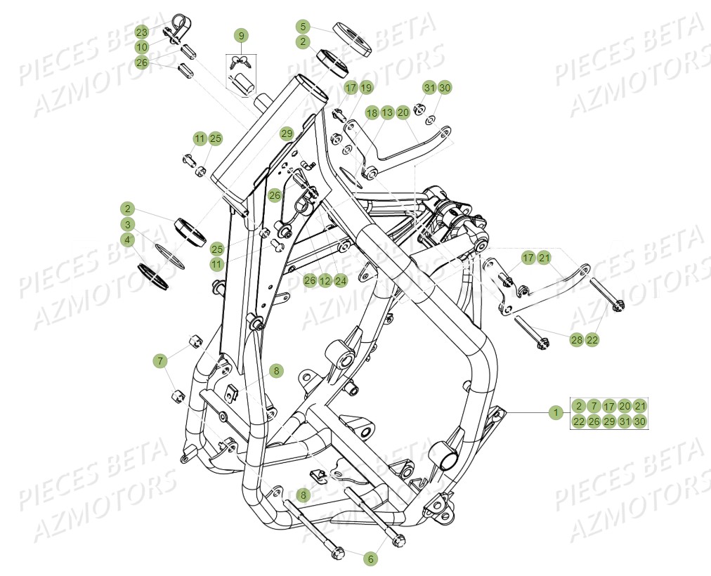 Chassis BETA Pieces BETA RR 2T 300 - (2018)