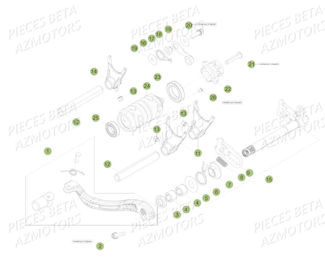 COMMANDE BOITE A VITESSES BETA RR 300 2T 18