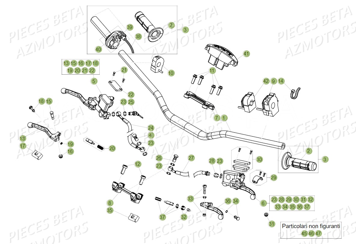 COMMANDES-GUIDON BETA Pieces BETA RR 2T 300 - (2018)